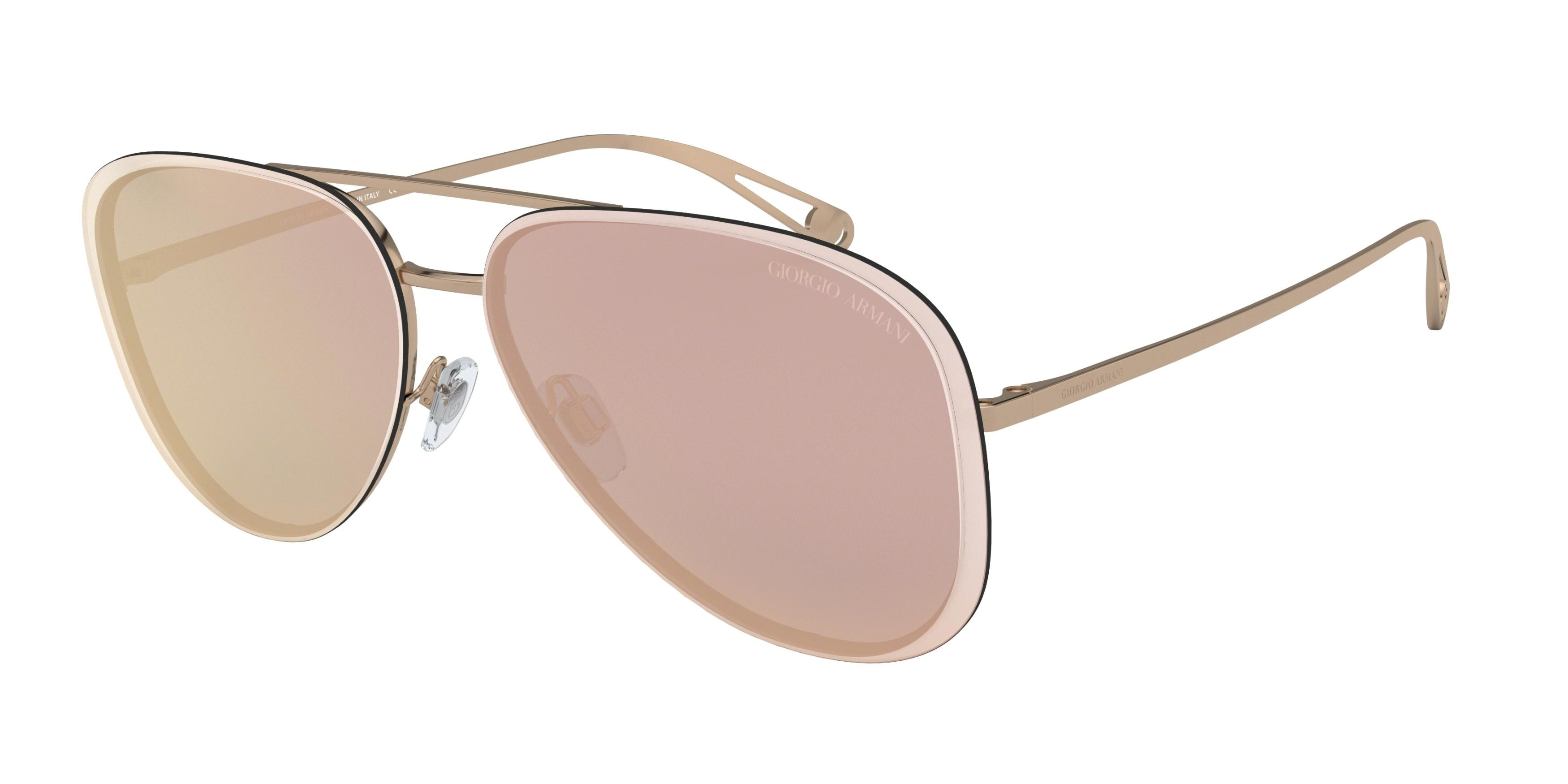 Giorgio Armani Ar 6084 Women Sunglasses Rose Gold Mirrored