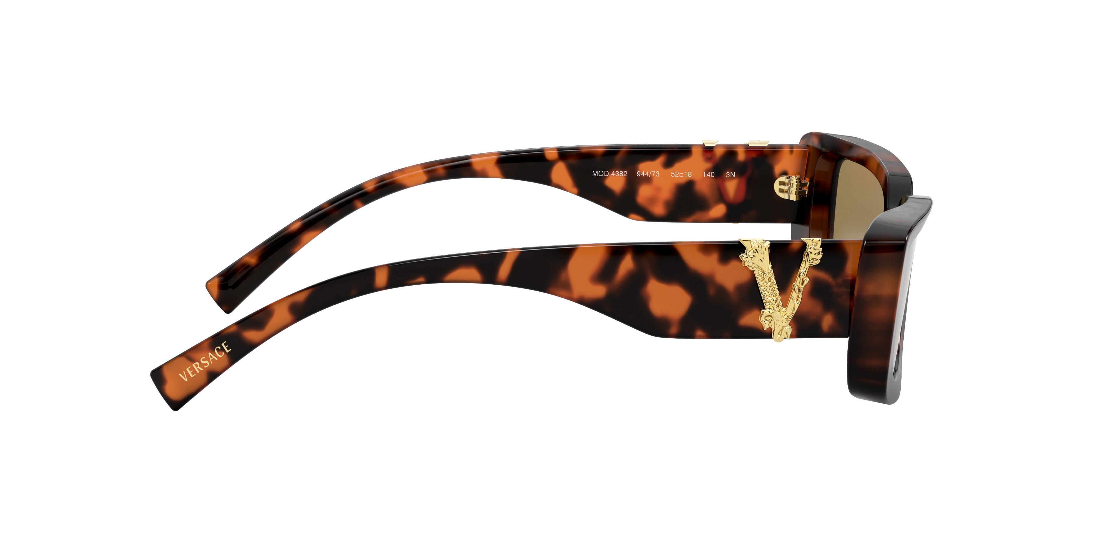 Versace 0VE4382 944/73 Havana Rectangle Sunglasses Versace Rectangle Sunglasses Black (0VE4361F GB1/87) in  main image 2