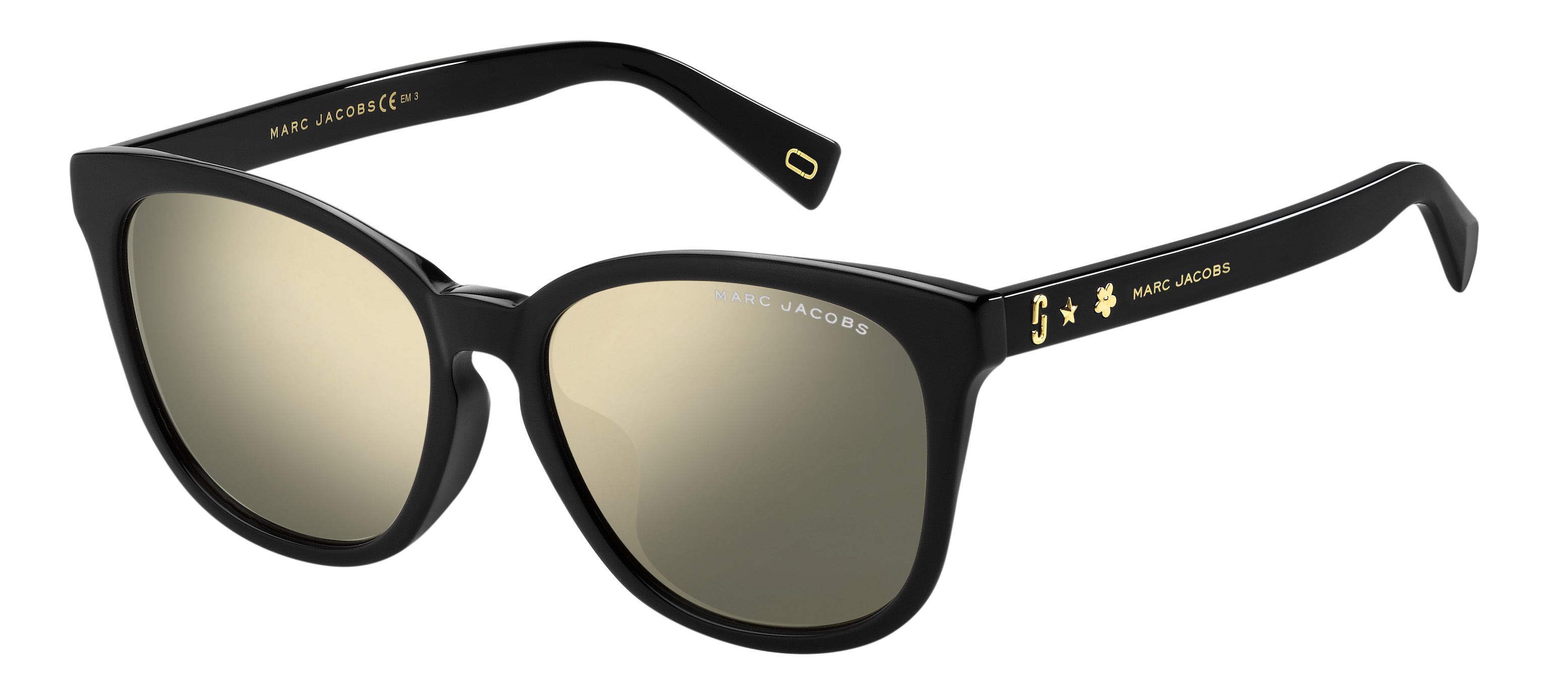 Marc Jacobs Mirrored Gold Womens Sunglasses Black 345 F/S 807UE w/ Case EUC Солнцезащитные очки Marc Jacobs MARC 345/F/S 807/UE купить в  main image 4