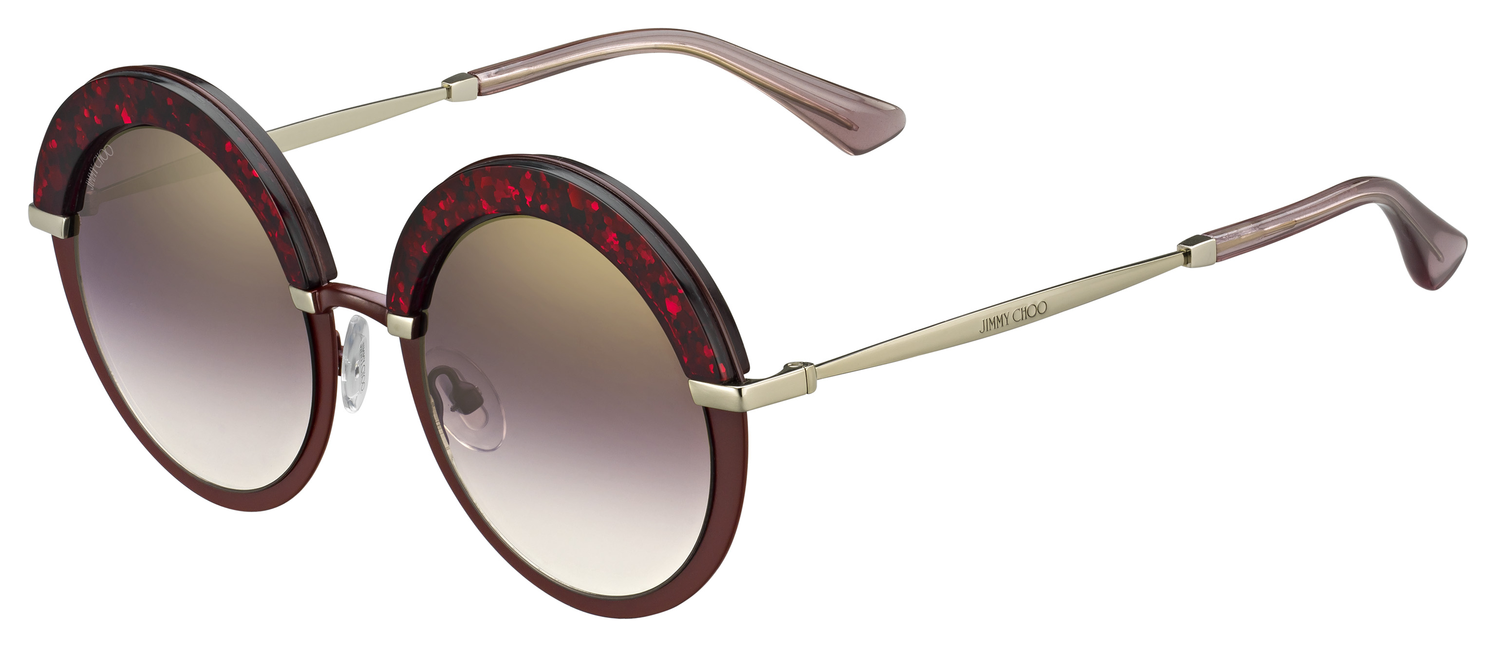 Jimmy Choo Gotha S 3W5JS Explore a Jimmy Choo Rose Gold Glitter GOTHA/S Round  main image 3